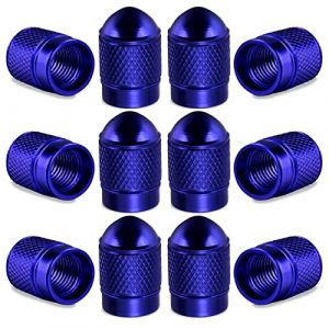 Soleebee Lot de 12 bouchons de valve en alliage,Accessoires de valve universels,Protection contre la poussière,Capuchons de buse d'air, vélo (bleu foncé, bleu foncé) (Soleebee, neuf)