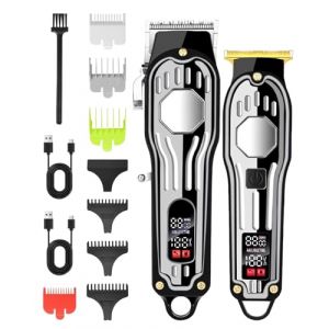 Tondeuse Cheveux Hommes Professionnel, Tondeuse Barbe et Cheveux Homme, Kit Tondeuse et T-lames Trimmer Homme, Tondeuse &agrave; Cheveux &Eacute;lectrique IPX7 &Eacute;tanche &agrave; L'eau, Tondeuse &agrave; Cheveux Kit Avec Ecran LED (BROKENCRISPYBUNDERETAIL S.R.L, neuf)