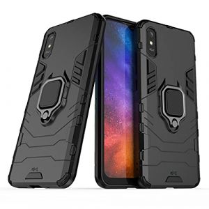 Coque pour Xiaomi Redmi 9A / Redmi 9AT Housse Antichoc avec Anneau Rotatif Aimant Etui Magn&eacute;tique Rigide Dure Armure Bague Support Armure Renforc&eacute;e (Xiaomi Redmi 9A / Redmi 9AT, Noir) (Max Power Digital, neuf)