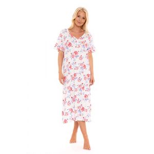 Suzy & Me Chemise de Nuit Longue en Jersey Grande Taille pour Femme en 7 imprim&eacute;s (Rose 58-60) (STORE LINES, neuf)