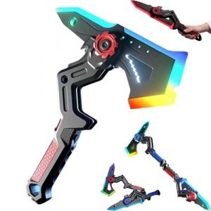 GUUZETU Interstellar Spark Battle Blade Lame Lumineuse LED Double Mode, Jouet de Science-Fiction transformant la Hache de Combat, 7 changements de Couleur, Commutation &agrave; Un Bouton Design (Red) (shanxijuhengbangjianzhugongchengyouxiangongsi, neuf)