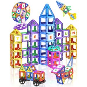 Theefun Construction Magnetique Enfant 136 Pi&egrave;ces, Blocs de Construction Magn&eacute;tique Jeux de Construction Magnetique pour Gar&ccedil;ons et Filles Cr&eacute;atif et &eacute;ducatif pour Enfants de 3 4 5 6 7 Ans (TSMART, neuf)
