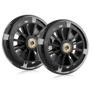 Roue Trotinette Freestyle, 2 Pi&egrave;ces Lumineuses Roue Trottinette mit Clignotant LED, 120mm Pneu Scooter mit Roulements ABEC-7, Replacement Wheels Pour La Plupart de Scooters(Noir) (HEJIADEYA, neuf)