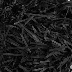 Cinvo 200 g de papier d&eacute;chiquet&eacute; pour confettis, raphia, papier de soie fin pour bo&icirc;te cadeau, d&eacute;coration, remplissage, remplissage de panier, fournitures de f&ecirc;te, d&eacute;coration de P&acirc;ques (noir) (Cinvo Direct, neuf)