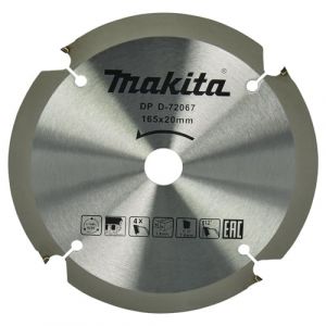 Makita Lame de scie circulaire pour plaque de fibrociment | Specialized | &Oslash; 165 mm Trou d'arbre 20 mm 4T - D-72067 (STORE-ON-LINE, neuf)