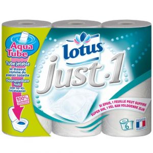 Lotus Just 1 - Papier Hygiénique Aquatube x 6 Rouleaux - Lot de 2 (B.L.K, neuf)