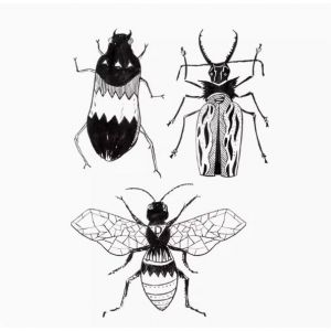 ARYU 2 PièCes PréFéRé Grand Coccinelle Corne FéE Abeille Longue DuréE ImperméAble MâLe Longue DuréE Peint à La Main Autocollant De Tatouage 7 × 10 Cm (XCTT, neuf)