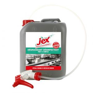 JEX PROFESSIONNEL - Dégraissant désinfectant - Surface inox & céramique - Compatible contact alimentaire - 5L- Fabrication française (Gastro & Office, neuf)