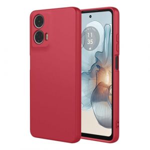 ILING Coque pour Motorola Moto G24/Moto G24 Power, Simple Couleur Unie Dos Souple Silicone Liquide TPU Bumper Antichoc Housse Tr&egrave;s Mince Mat &Eacute;l&eacute;gant Femme &Eacute;tui (Rouge) (Wanten, neuf)