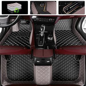 Jialuode Personnalis&eacute;s Tapis de Sol Voiture pour Volkswagen Amarok Canyon Aventura Atlas Beetle Phaeton Polo Golf CC Passat Touran Tiguan Jetta Touareg Sharan EOS UP Scirocco Bora Noir avec Gris (Gelingsi, neuf)