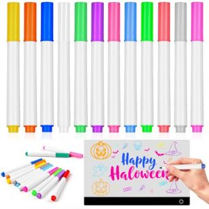 Gemi 12 Crayons de Couleur Pour Tableau LED, Marqueurs fluo Dffa&ccedil;ables Pour Tableau, LED Lumineux Crayons Lumineux Pour le Dessin, le Bricolage, Tableaux d'affichage et Tableaux M&eacute;mo en Acrylique (Gemi Eu, neuf)