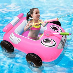 Balakaka Flotteur de Piscine pour Enfants Bouee Piscine Pirate Bateau Gonflable avec Pistolet à Eau Bouee Bebe Bébé Siège De Piscine Bébé Équipement De Natation pour Enfants de 2-10 Ans-Rose (BESTLINK TECHNOLOGY S.R.L., neuf)