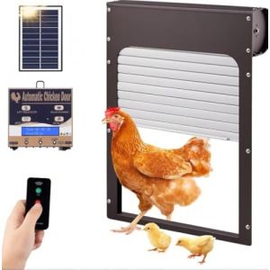 Porte Poulailler Automatique Solaire, Towwoo 2024 New Porte Automatique Poulailler Acier Inoxydable avec Minuterie et Télécommande, Capteur de Lumière, Trappe Poulailler pour Clôture de Volaille (MANGANESE LEE LIMITED, neuf)