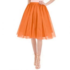 AUYAO Jupe en Courte Tutu Femme, Jupe de Danse de Ballet, Style Rétro Jupon Ballet Danse, Jupe Tutu Colorée en Couches, Jupe Tutu en Maille pour Filles et Femmes, Danse Fête, Cosplay, Anniversaire (Yadark, neuf)