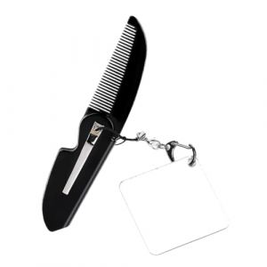Vaguelly Peigne Pliable Porte-Clés Peigne À Barbe Pliable Kit De Manucure Pour Le Visage Petit Peigne Pliable Miroir Peigne Pliable Portable Peigne De Poche Pliable Tondeuses (Bustling Xin, neuf)