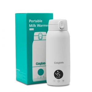 Cozytots Chauffe-lait portable pour voyage &ndash; Deux modes de chauffage pour le lait maternel et l'eau, chauffe-biberon portable avec chauffage rapide et longue dur&eacute;e de vie de la batterie, tasse thermos (Cozytots, neuf)