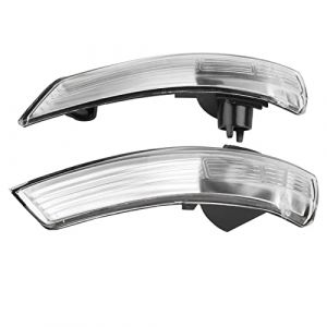 VOBor Couvercle De Lumi&egrave;re De Miroir - 1 Paire D'indicateur De R&eacute;troviseur D'aile ABS De Voiture Couvercle De Lentille De Clignotant Clair Pour Ford Focus 2008-2018 (Vobor-EU, neuf)