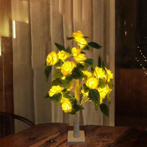 Lampe en forme d&rsquo;arbre rose, lampe nocturne &agrave; fleurs de rose, lumi&egrave;res de table roses LED, lampe basse pour filles, cadeau pour la f&ecirc;te des m&egrave;res, arbre de table illumin&eacute; pour d&eacute;cor de No&euml;l, mariage (Xusdamyj, neuf)