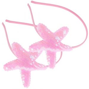 Mipcase Lot de 2 Serrage-T&ecirc;tes &Eacute;toile de Mer pour Gar&ccedil;on et Filles, Bandeau Cheveux Paillettes Rose Clair, Accessoire L&eacute;ger en Tissu Doux, F&ecirc;te, Anniversaire et D&eacute;guisement Fille (andy wang, neuf)