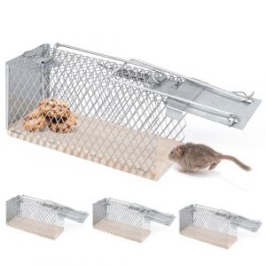 Piège à Rats en Direct 4 Pcs, Cage Rat Professionnel Réutilisable, Nasse à Rat Intérieure et Extérieure, pour Attraper Les Souris Les Rats et Autres Rongeurs de Taille Similaire (SIA DF, neuf)