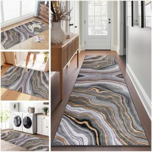 Tapis de Passage Long Tapis de Couloir Antidérapant 60 x 400 cm Tapis de Cuisine Lavable en Machine Tapis d Entree Interieur Tapis Salle de Bain Tapis Couloir Long Moderne pour Cuisine Salon Bureau (xueleixinrzbhd, neuf)