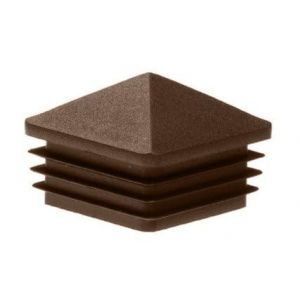 Bouchon à lamelle décoratifs pour Tuyau Carré 80x80 mm - Brun - Forme pyramide - PE Polyéthylène - Bouchons de Couverture - Cache Tube en plastique robuste - pour une protection parfaite (Logist System PL, neuf)