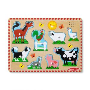 Melissa & Doug - Puzzle Sonore La Ferme 8 Pi&egrave;ces - Casse-T&ecirc;te - Puzzle Enfant - Jouet en Bois - Jeu d'Eveil - Jouet Educatif De D&eacute;veloppement Et Cr&eacute;atif - Certifi&eacute; FSC - Cadeau Enfant 2 Ans Et + (Bargainmax Ltd, neuf)
