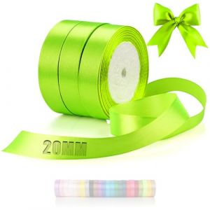 TXXATX 66 m Ruban en Satin 3 Rouleaux Ruban Vert Fluo Largeur 20 mm Rubans pour Couture pour Mariage Baptême Anniversaire Emballage Cadeau Décoration de Table de Noël Bouquet Décoration (JiaFangTrading, neuf)
