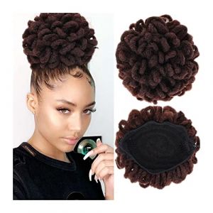 Chignon synthétique bouclé cordon queue de cheval extensible brosse à cheveux pince chignon tresse for les femmes noires Chignon Postiche Cheveux (xuanxuankk, neuf)