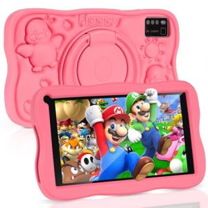 SUMTAB Newest Tablette enfant 7 pouces, Android Tablette, 8 Go RAM, 64 Go ROM (MPliable 256 Go), GMS Certified, &eacute;cran IPS HD, contr&ocirc;le parental, tablette &eacute;ducative pour enfants avec &eacute;tui EV(Rose) (SUMTAB, neuf)