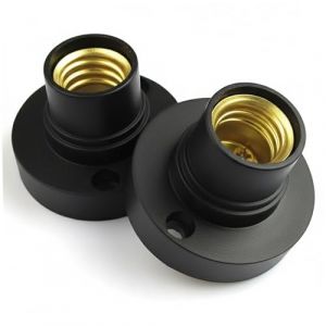 2 pi&egrave;ces douille de lampe remplacement E14 douille d'ampoule en plastique porte-ampoule lampe noire, remplacement, support (Msocorunws, neuf)