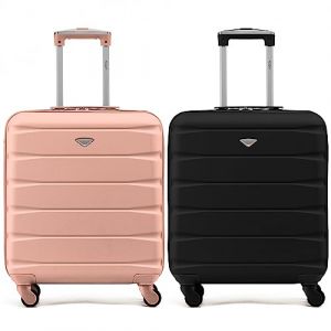 Flight Knight Lot de 2 valises rigides legeres en ABS a 4 Roues Cabine Bagage a Main Approuve Les compagnies aeriennes - British Airways et Taille maximale pour easyJet Grand Sac de Cabine 56x45x25cm (Prime Brands Group FR, neuf)