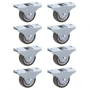 LIKERAINY Roulettes Silencieuses en TPR sans Frein Ø 50 x 18 mm Pour La Chaise Chariot Meuble Caoutchouc Roulettes de Transport avec Montage en Plaque Capacité de Charge 100kg Lot de 8 (LIKERAINY, neuf)