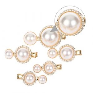 DEARMAMY 5 Pièces Coiffe de chuck edge perle mariage fantaisie ancien petit printemps Epingle à cheveux des femmes clip perle ornement en épingle à cheveux épingle à cheveux vintage Beige (Liiane, neuf)