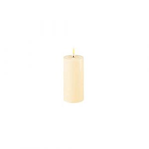 Deluxe Homeart - Bougie LED d'int&eacute;rieur avec flamme r&eacute;aliste sur un miroir en cire v&eacute;ritable - Lumi&egrave;re blanche chaude - Cr&egrave;me - 5 x 10 cm (ReWu, neuf)