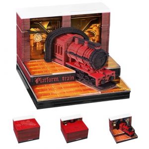 AVCXEC Calendrier 3D &agrave; d&eacute;chirer 2026, calendrier de bureau avec lumi&egrave;res, calendrier de table 3D, bloc-notes 3D, calendrier de bureau cr&eacute;atif, papier art (train magique) (DongGuanShi FeiDa DianZi ShangWuYouXianGongSi, neuf)