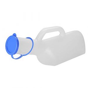 Urinoir Homme avec Couvercle, 1000ML Urinoir Portable d'Urgence, Bouteille d'urine Réutilisable de Grande Capacité, Urinoir de Voyage for Personnes âgées, Voiture, Camping, Bouteille Urinoir (Plauere, neuf)