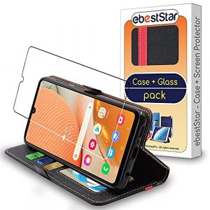 ebestStar - Coque pour Samsung Galaxy A42 5G, Etui Portefeuille Protection, Housse Pochette PU Cuir Porte Carte, Noir/Rouge + Verre Tremp&eacute; (ebestPro-fr, neuf)
