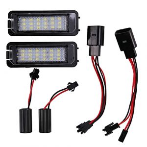 ARMED 2Pcs 12V LED Lampes LumiÈRe De Plaque D'immatriculation pour Golf 4 5 6 7 Feux De Plaque D'immatriculation De Voiture Accessoires ExtÉRieurs (taiyuankunzhenpan, neuf)