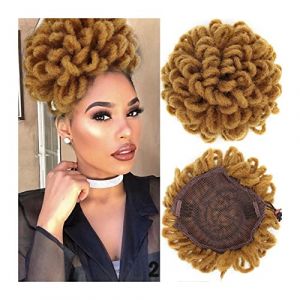 Chignon Postiche Cheveux Chignon synthétique bouclé cordon queue de cheval extensible brosse à cheveux pince chignon tresse for les femmes noires (dundunting, neuf)