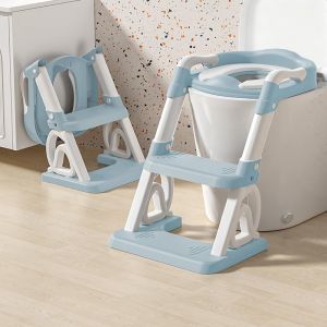 OHMG R&eacute;ducteur de toilette enfant avec marche,Si&egrave;ge WC pliable pour apprentissage de la propret&eacute;,Rehausseur WC enfant avec escalier antid&eacute;rapant,Adaptateur Toilette Pour gar&ccedil;ons et filles (jusiZL, neuf)