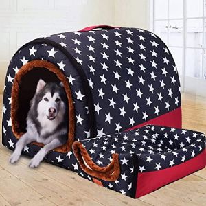 XWanitd Niche extra large pour chien et chien de taille moyenne, lit pour soulager l'anxiété XL - Igloo doux pour l'hiver et l'hiver - 2 en 1 - lavable (92 x 68 x 72 cm, C) (XPnit, neuf)