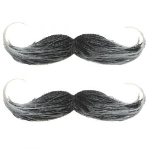 AOKWAWALIY 2Pcs Fausse Moustache Fausse Barbe Moustache Auto-Adhésive Costume De Moustache Costume De Festival D'halloween Accessoire De Barbe Pour Enfants Adultes (Telinei, neuf)