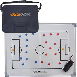 Ciclon Sports Tableau Tactique Football | Tableau d'Entraîneur de Football Magnétique 45 x 60 cm | Avec Sac de Transport, Aimants et Accessoires (Ciclón Sports, neuf)