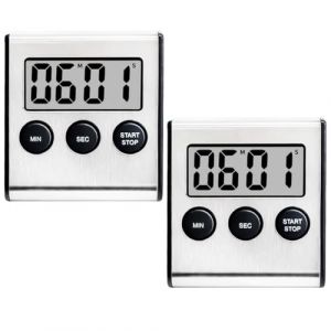 Lot de 2 Timer Cuisine, Minuteur Digital avec Alarme Puissante, Chronometre Minuteur de Cuisine Aimant&eacute;, Compte &agrave; Rebours de 100 Minutes et Chronom&egrave;tre pour La Cuisine,Le Sport,Les &eacute;tudes,Les R&eacute;unions (dejianzhuangshi, neuf)