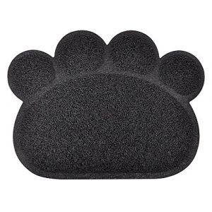 DM Grand tapis de liti&egrave;re en forme de patte pour chat, 69,5 x 44,5 cm (anthracite) (Estore102, neuf)