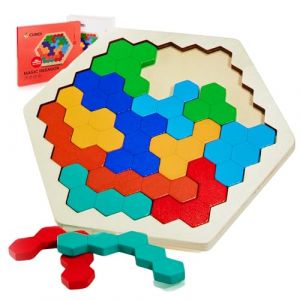 CUBIDI&reg; Montessori Tangram Hexagon cr&eacute;atif | Favorise la pens&eacute;e logique et l'imagination spatiale | Jeu d'adresse en bois de qualit&eacute; sup&eacute;rieure | Jeux &eacute;ducatifs &agrave; partir de 4 ans pour gar&ccedil;ons et (PENTRA, neuf)