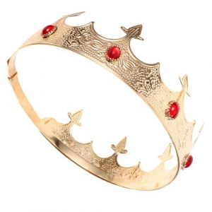 Gatuida Couronne Royale Homme Dor&eacute;e Strass, Taille Unique, Couronne De Roi Pour Cosplay Et F&ecirc;te, Accessoire De Costume Prince Pour Adultes Lors De Soir&eacute;es Et Spectacles (Brandon Zou, neuf)
