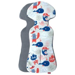 BYBOOM Basics Coussin de siège pour bébé, 77 x 32 cm, côté coton et éponge, universel, pour coque de bébé, siège auto, poussette, buggy, remorque de vélo, utilisable des deux côtés, doux, doux pour la (Babyundmehr Germany, neuf)