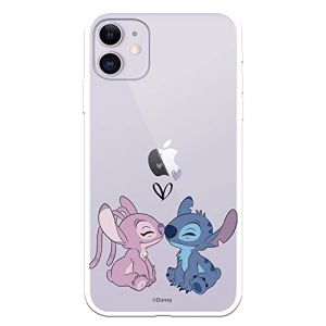 LA CASA DE LAS CARCASAS Coque Officielle Lilo & Stitch iPhone 11 - Angel & Stitch Kiss pour protéger Votre téléphone - Coque iPhone en Silicone Souple avec Licence Officielle Disney (La Casa de Las Carcasas, neuf)